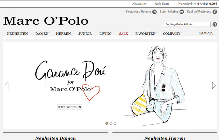 Marc O Polo Webseite