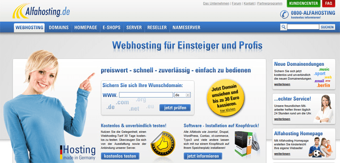 AlfaHosting.de Webpräsenz